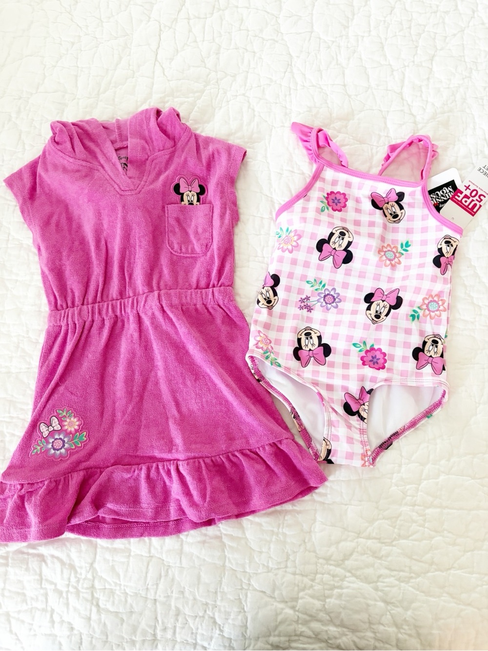 3T ⭐️ NEW Disney Pink Minnie Mouse One-Piece Swimsuit + matching coverup